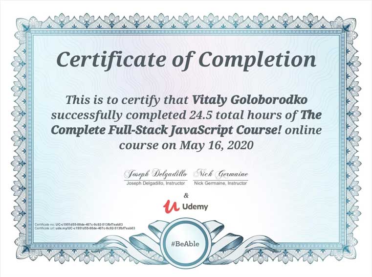 May, 2020. Udemy.