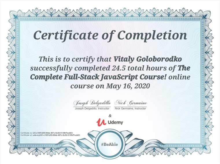 May, 2020. Udemy.